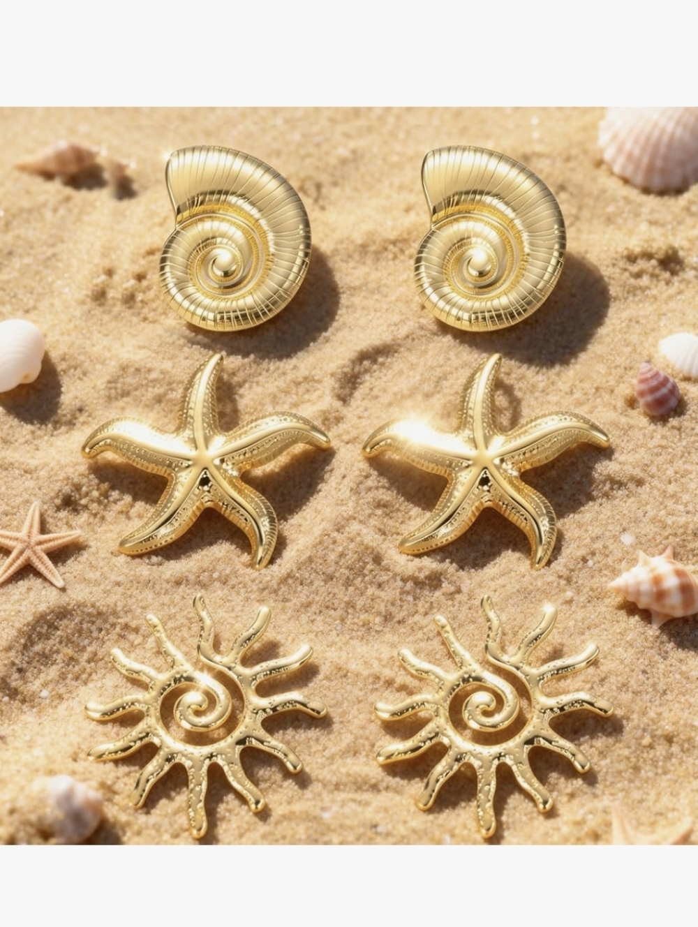 Shell, Starfish & Sun Earring Set - Picture 5 of 5